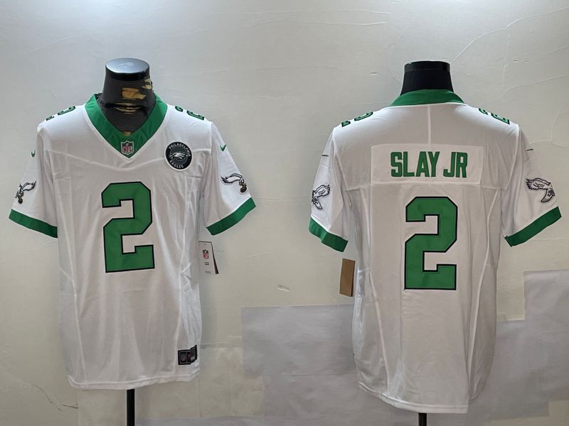 Men Philadelphia Eagles #2 Slay jr White Three generation 2024 Nike Limited NFL Jersey style 3->philadelphia eagles->NFL Jersey